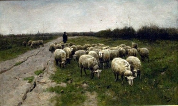 mauve:Sheep on the moor:1880