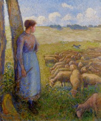 pisarro:shepherdess-and-sheep-1887